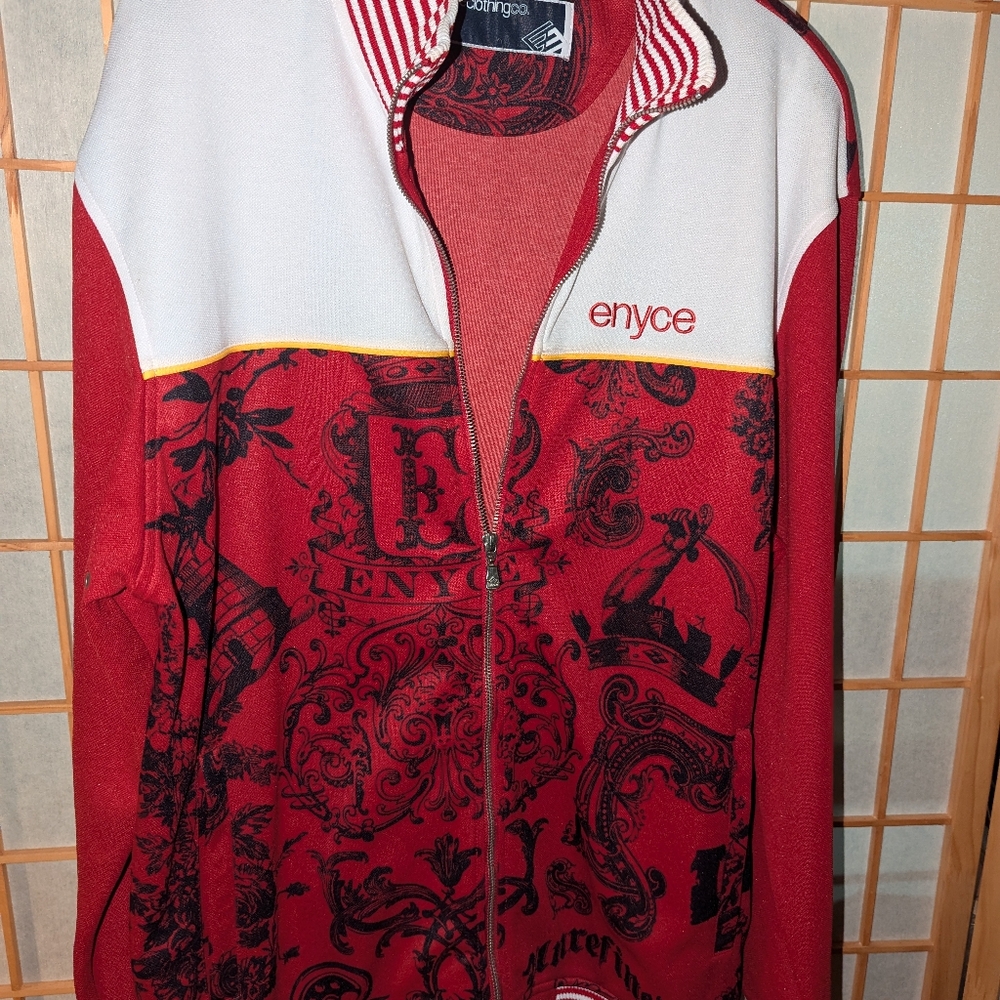 Vintage ENYCE Track Jacket zip up nice Graphic detail Size XL, Beautiful !